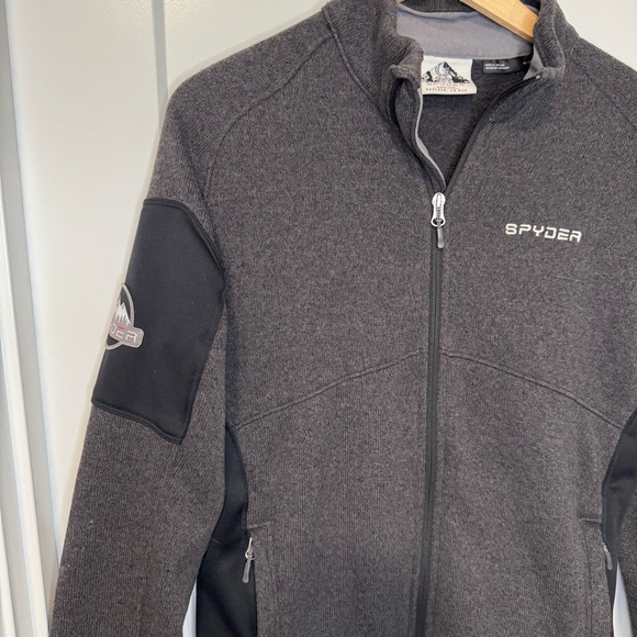Spyder Sweater Jacket Full Zip Gray Black Medium - Picture 4 of 9